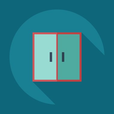 Gölge simgeler dolap, mobilya ile düz modern tasarım