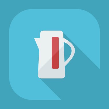 Gölge simgeler su ısıtıcısı ile düz modern tasarım