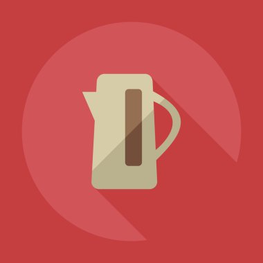 Gölge simgeler su ısıtıcısı ile düz modern tasarım