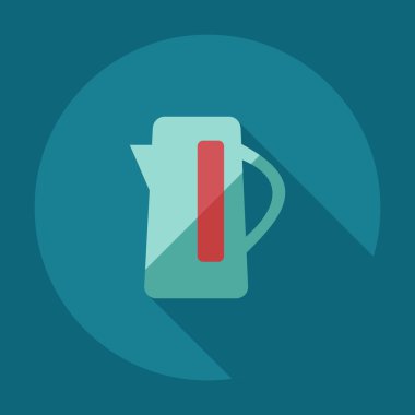 Gölge simgeler su ısıtıcısı ile düz modern tasarım