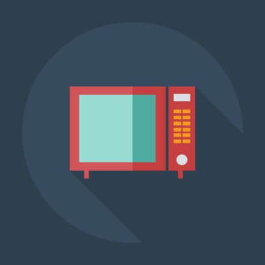 Düz gölge simgeler fırın, modern tasarım mutfak