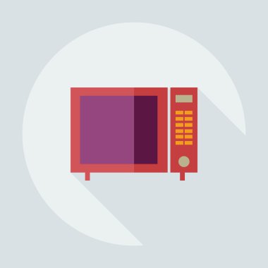 Düz gölge simgeler fırın, modern tasarım mutfak