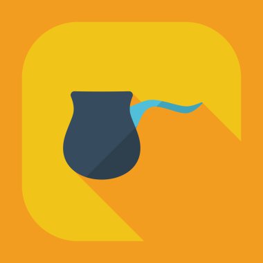 Gölge simgeler kahve makinesi ile düz modern tasarım