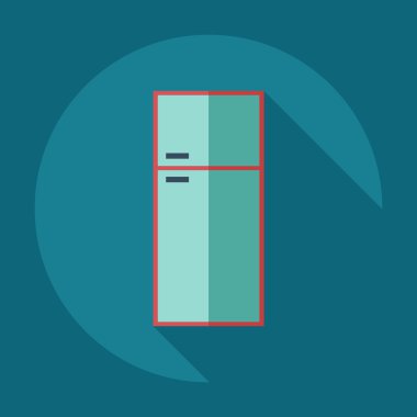 Gölge simgeler buzdolabı ile düz modern tasarım