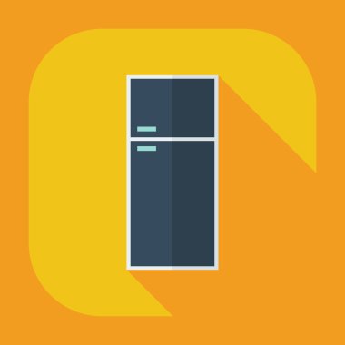 Gölge simgeler buzdolabı ile düz modern tasarım