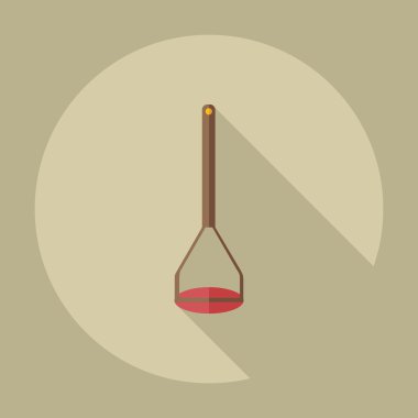 Gölge simgeleri kepçe ile düz modern tasarım