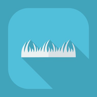 Gölge simgeler çim ile düz modern tasarım