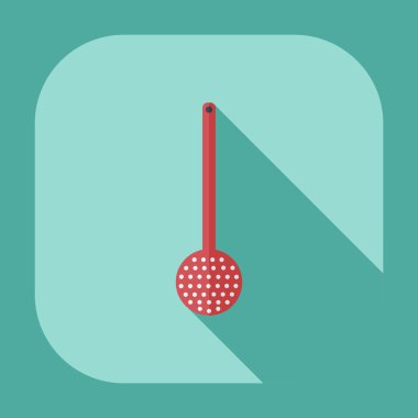 Gölge simgeleri kepçe ile düz modern tasarım