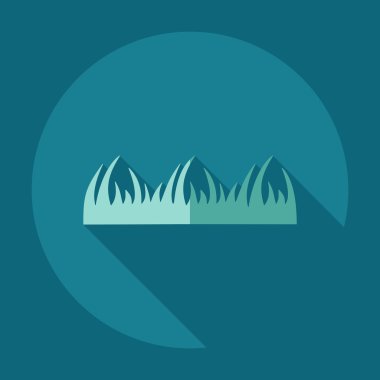 Gölge simgeler çim ile düz modern tasarım