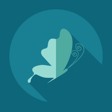 Gölge simgeler kelebek ile düz modern tasarım