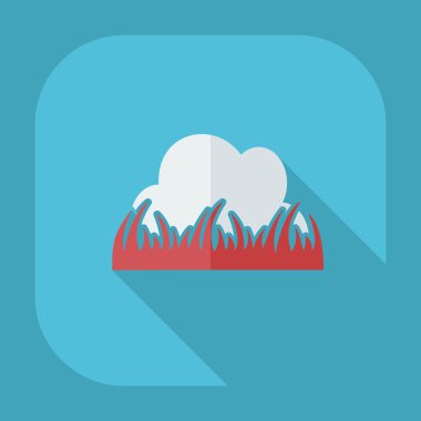 Gölge simgeler çim ile düz modern tasarım