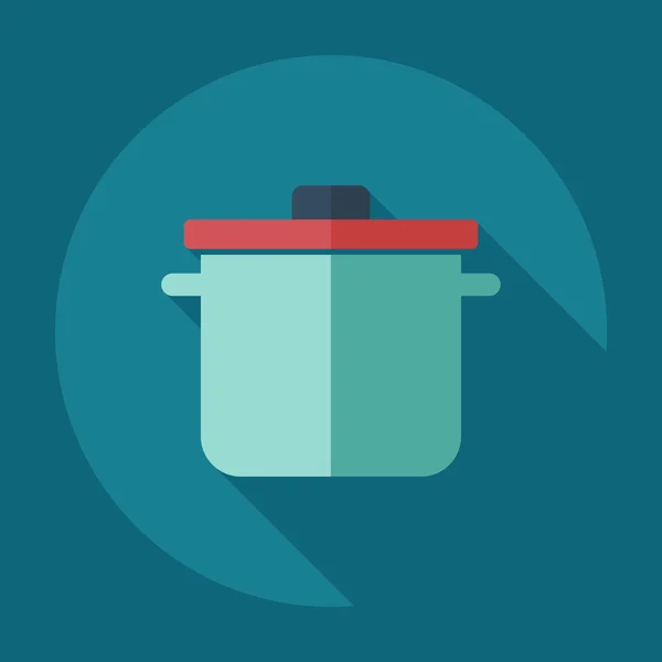 Flat modern design with shadow icons saucepan