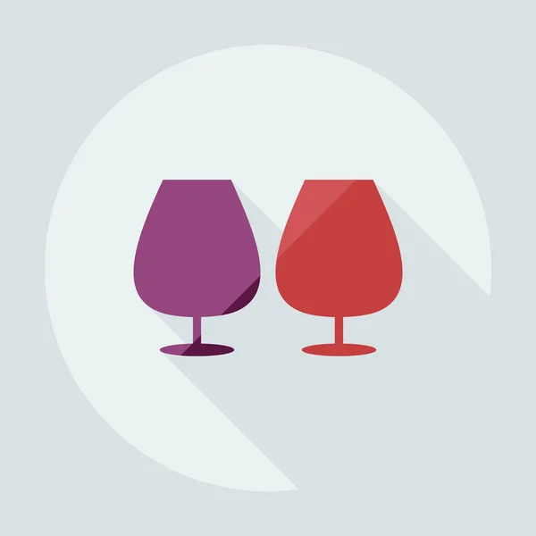 Flat modern design with shadow icons wineglass