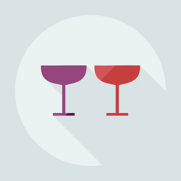 Flat modern design with shadow icons wineglass