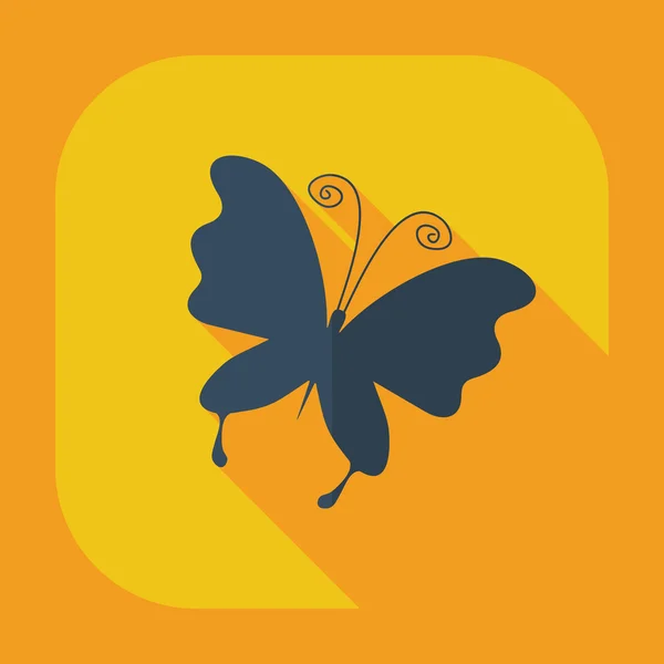 सावली चिन्ह फुलपाखरू फ्लॅट आधुनिक डिझाइन — स्टॉक व्हेक्टर