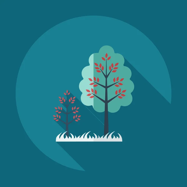 Diseño moderno plano con árbol de iconos de sombra — Vector de stock