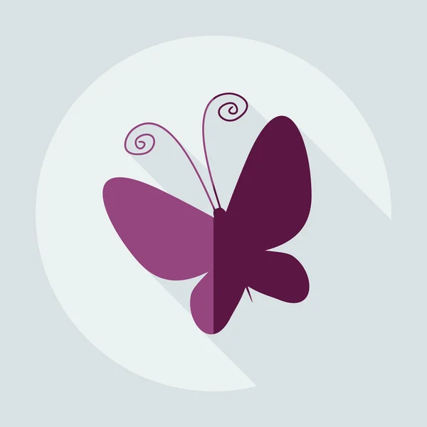 Gölge simgeler kelebek ile düz modern tasarım — Stok Vektör