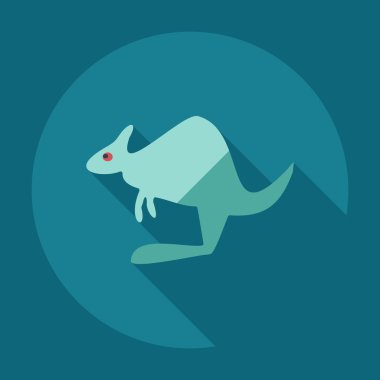 Gölge simgeler kanguru ile düz modern tasarım