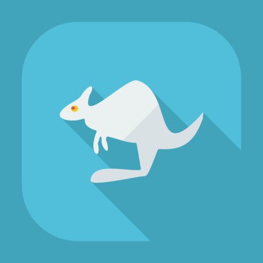 Gölge simgeler kanguru ile düz modern tasarım