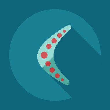 Gölge simgeler bumerang ile düz modern tasarım