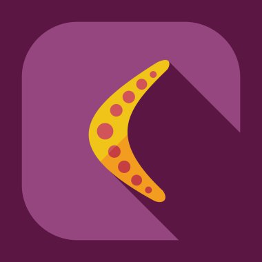 Gölge simgeler bumerang ile düz modern tasarım