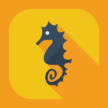 Gölge simgeler denizatı ile düz modern tasarım   