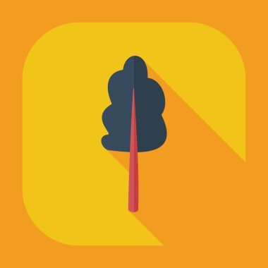 Gölge simgeler akçaağaç ile düz modern tasarım