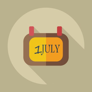 Gölge simgeleri 1 Temmuz ile düz modern tasarım