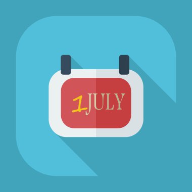 Gölge simgeleri 1 Temmuz ile düz modern tasarım