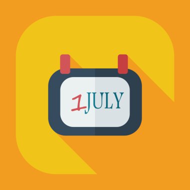 Gölge simgeleri 1 Temmuz ile düz modern tasarım