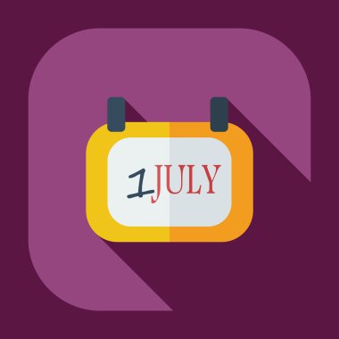 Gölge simgeleri 1 Temmuz ile düz modern tasarım