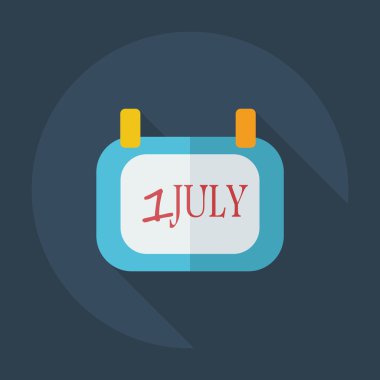 Gölge simgeleri 1 Temmuz ile düz modern tasarım