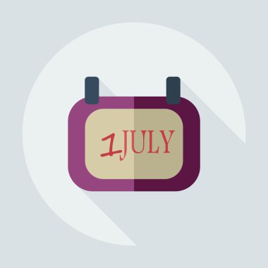 Gölge simgeleri 1 Temmuz ile düz modern tasarım