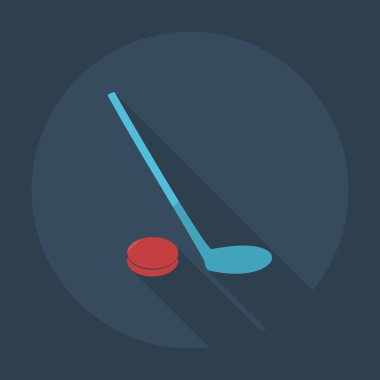 Gölge simgeler hokey ile düz modern tasarım