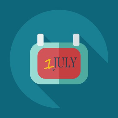 Gölge simgeleri 1 Temmuz ile düz modern tasarım