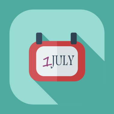 Gölge simgeleri 1 Temmuz ile düz modern tasarım