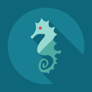 Gölge simgeler denizatı ile düz modern tasarım   