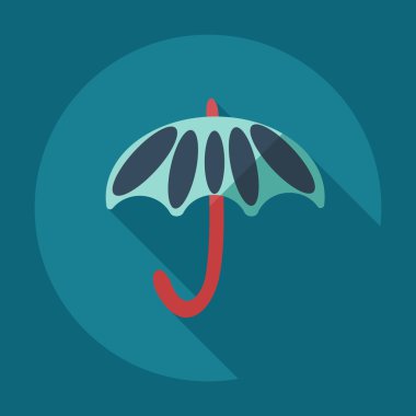 Gölge simgeler şemsiye ile düz modern tasarım