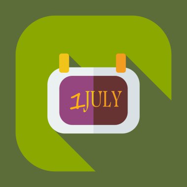 Gölge simgeleri 1 Temmuz ile düz modern tasarım