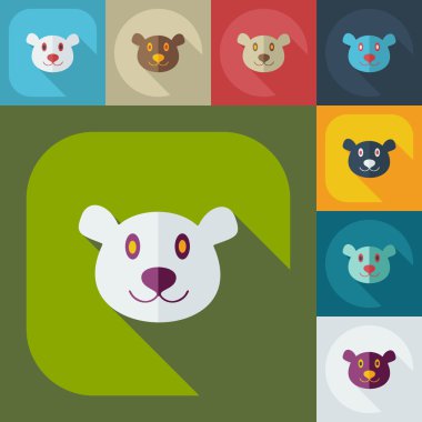 Gölge simgeler ayı Kanada ile düz modern tasarım