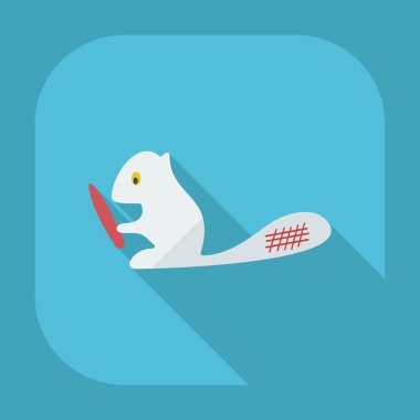 Gölge simgeler beaver ile düz modern tasarım