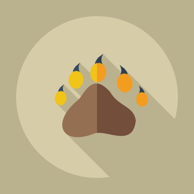 Gölge simgeler ayı izi ile düz modern tasarım