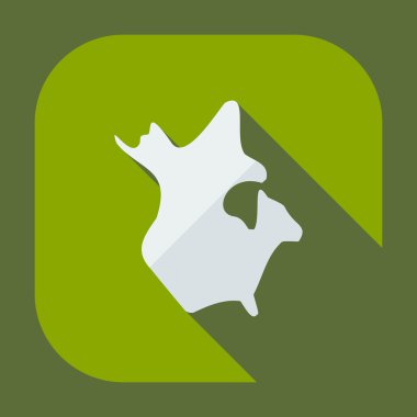 Düz modern tasarımı ile gölge simgeler Kanada Haritası