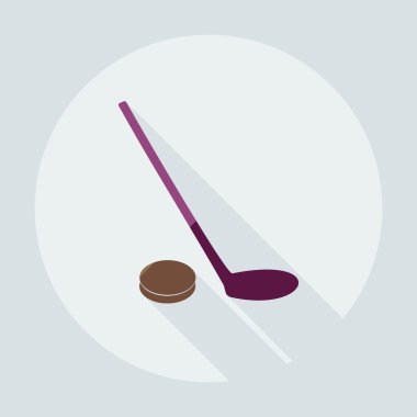 Gölge simgeler hokey ile düz modern tasarım