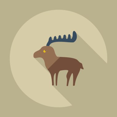 Gölge simgeler geyik ile düz modern tasarım