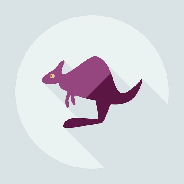 Gölge simgeler kanguru ile düz modern tasarım — Stok Vektör