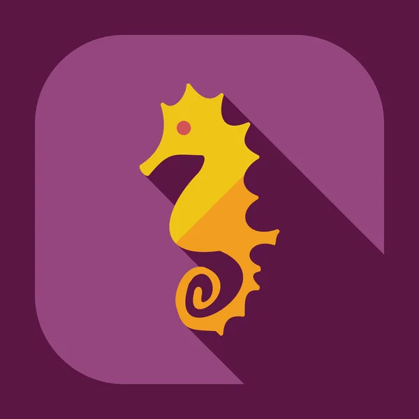 Flat modern design with shadow icons seahorses