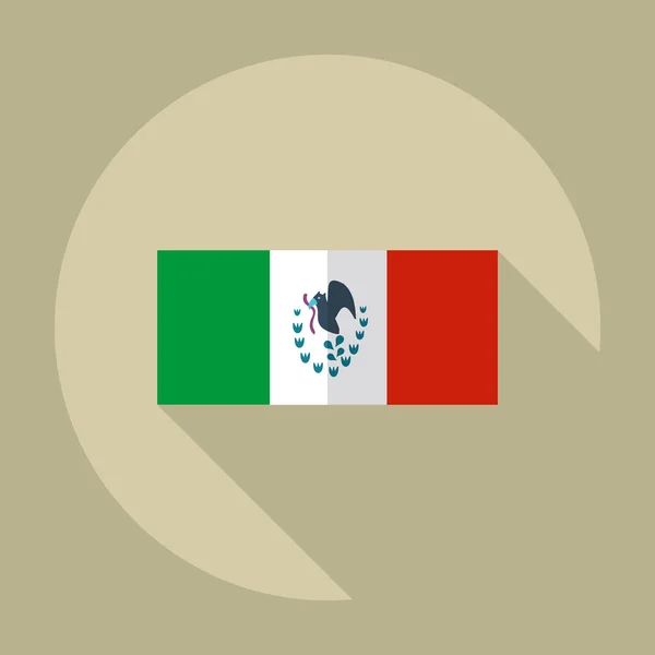 Flat modern design with shadow icons flag of Mexico