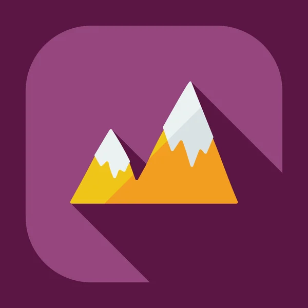 Flat modern design with shadow icons mountains