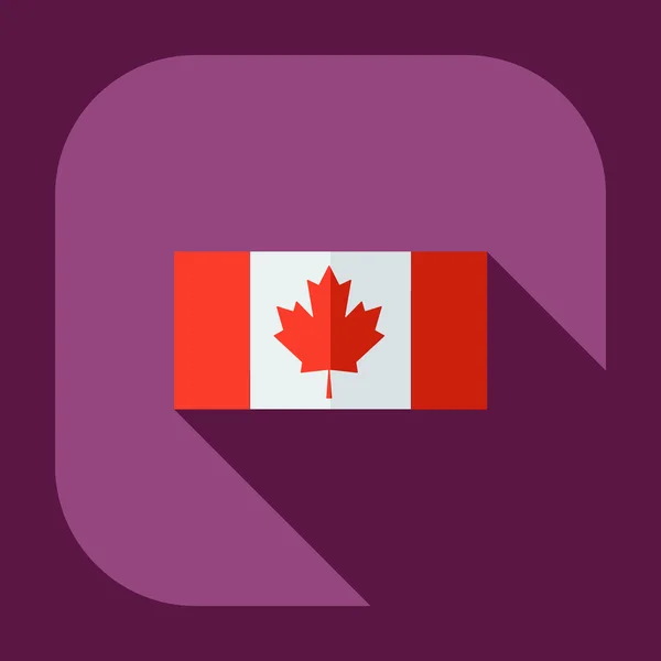 Lakás modern tervez-val árnyék ikonok Kanada zászlaja — Stock Vector